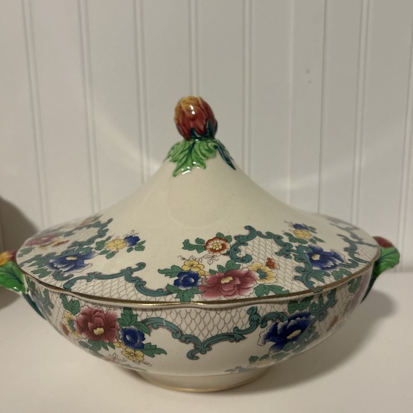 Royal Cauldon Victoria / Floradora Tureen England Covered Serving Bowl Vintage